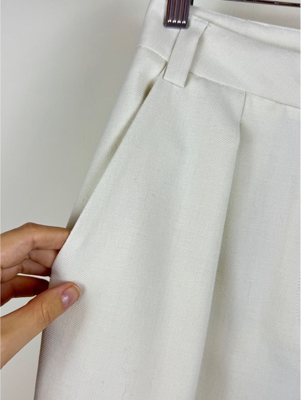 Les Coyotes de Paris Ivory High Rise Pleated Tailored Trousers Pants US 4 S - Picture 5 of 13